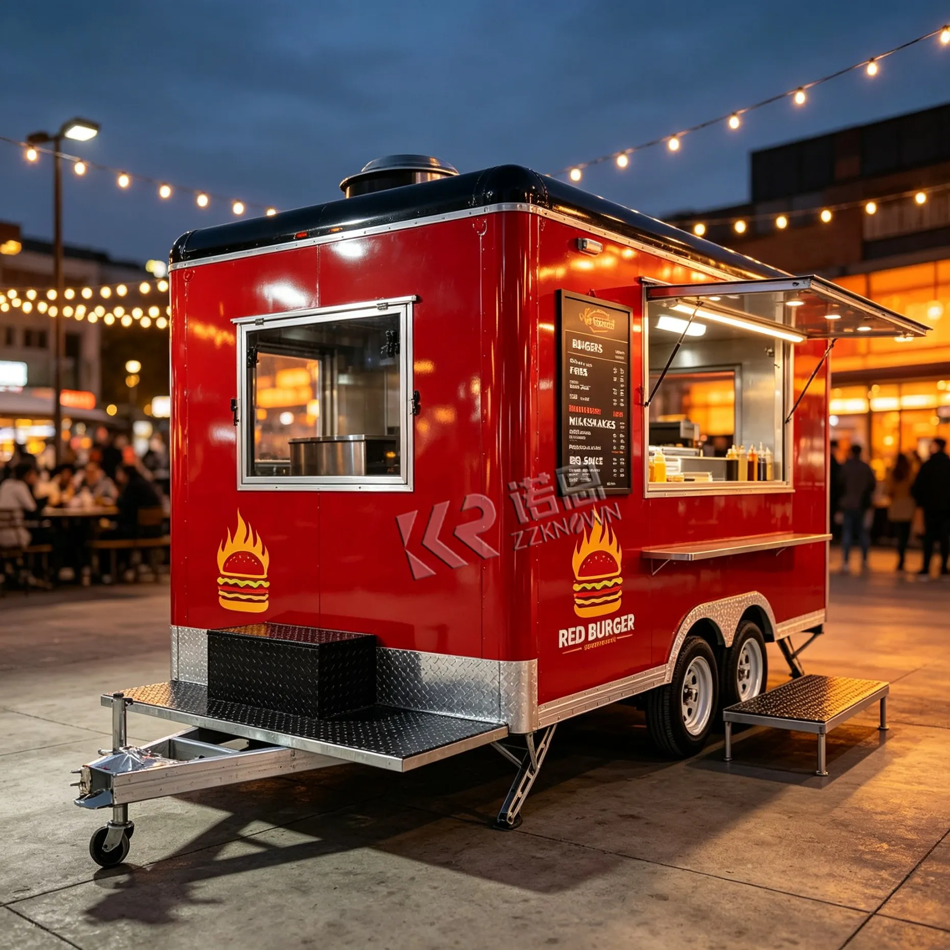 Wholesale Concession Food Trailer Vintage Container DOT CE Certified Food Truck Manufacturers Kebab Bbq Fast Food Cart with Hood