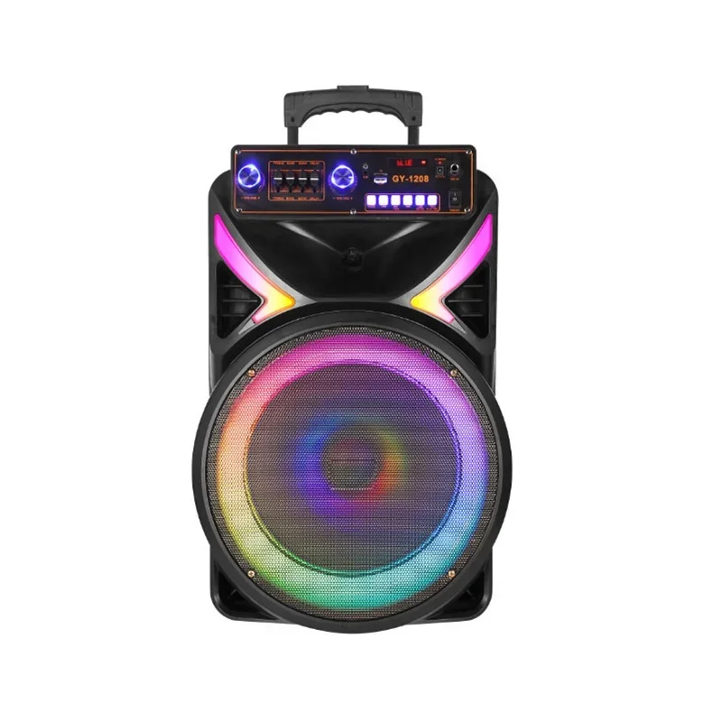 1200W peak value Wireless Bluetooth speaker portable home karaoke subwoofer LED display screen music center Trolley voice box