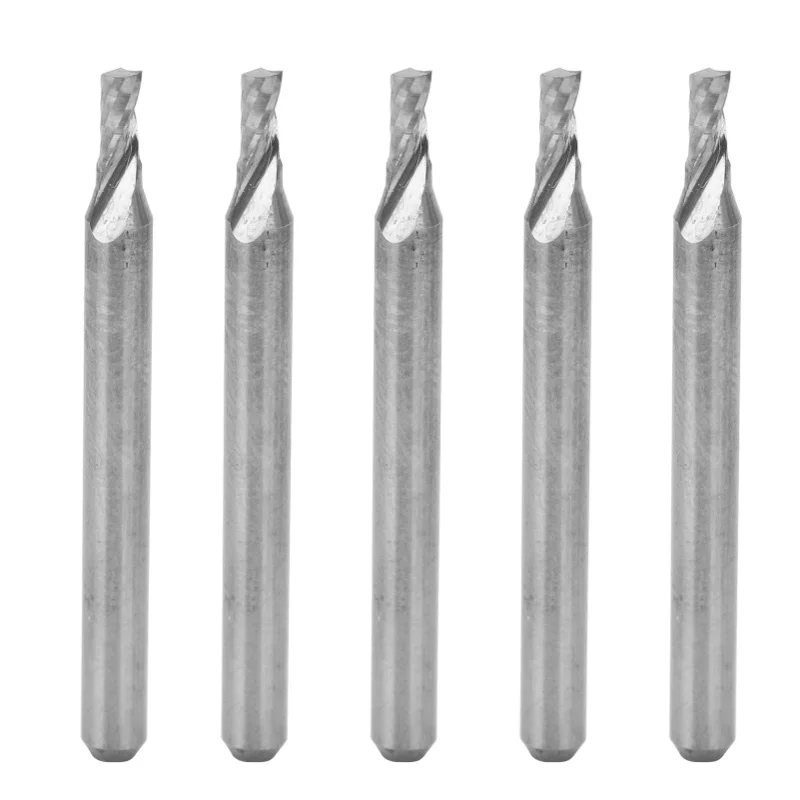 

5pcs Spiral End Mill Single Flute Milling Cutter Tungsten Steel End Mills 3.175x2x4x38mm