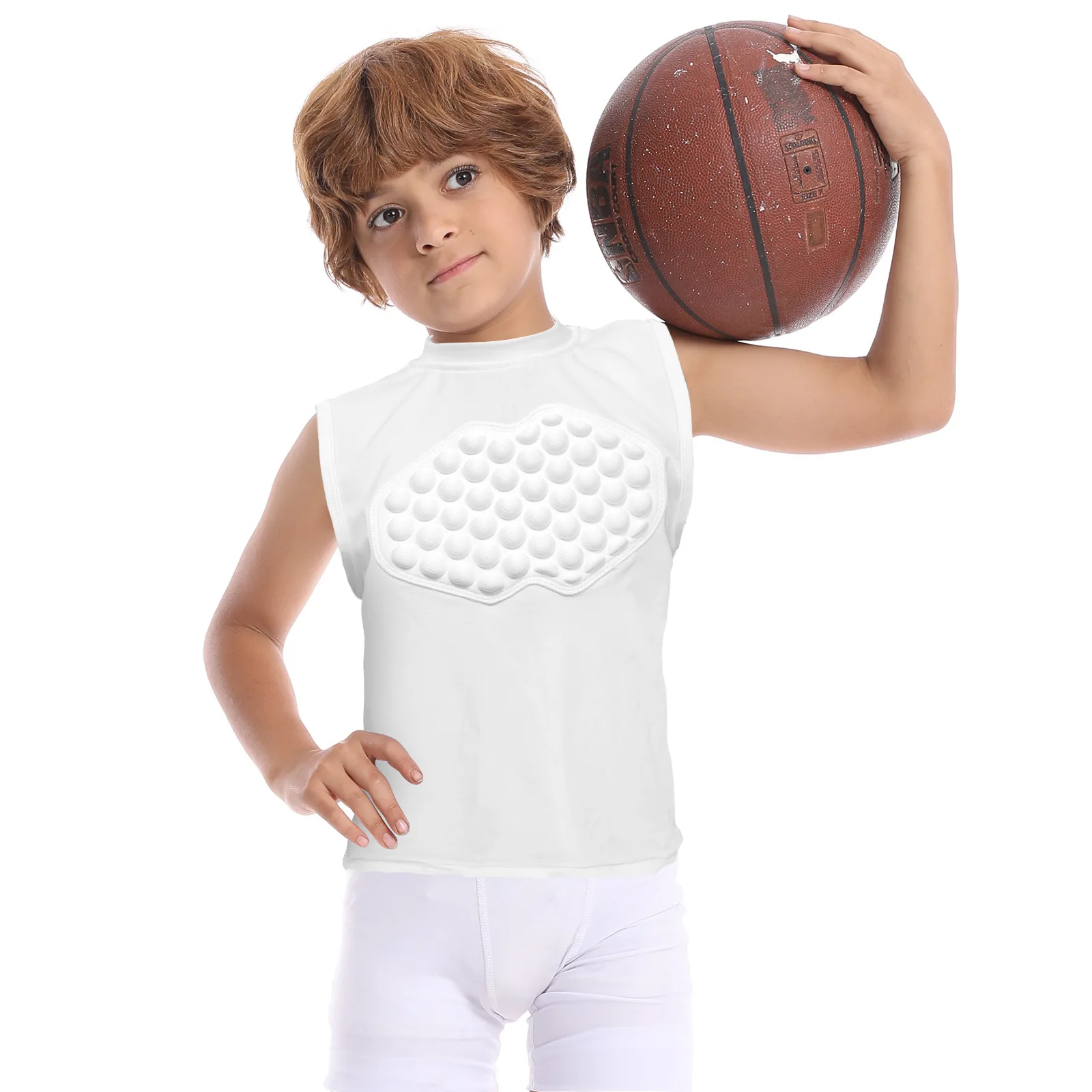 Children\'s Honeycomb Anti-Collision Suit Protective Chest Vest T-Shirt Tight Sports Basketball Knee Pads Anti Fall Pants