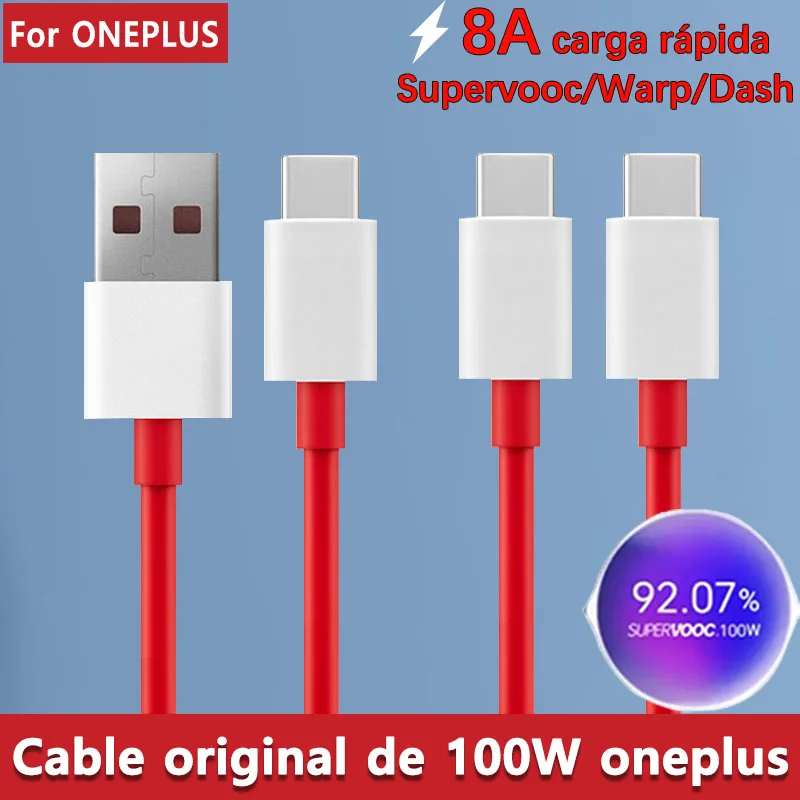 Original 100W 8A USB Type C Cable Supervooc Warp Fast Charging Wire For Oneplus 12 12R 11 10R 9 8 Pro Nord CE 3 Lite N30 Ace 3 2