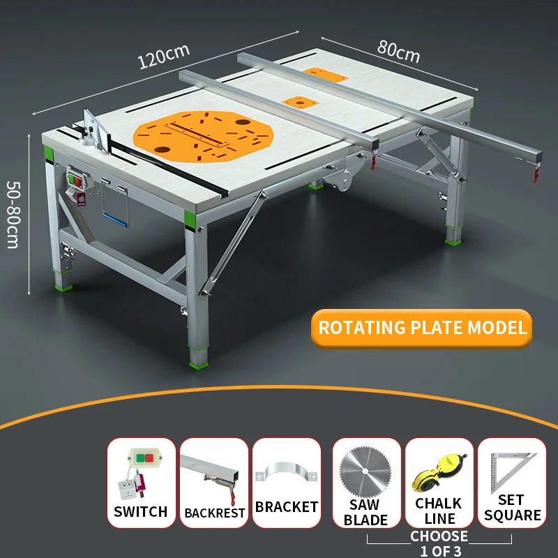 Extended Woodworking Workbench, Multifunctional Sliding and Tilting Saw, Portable Electric Saw Mounting Bracket, Small Elevating