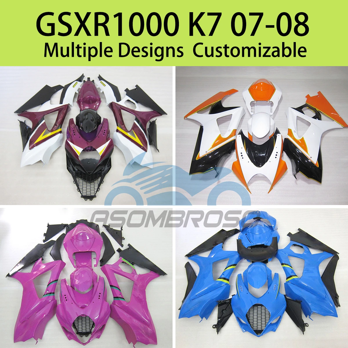 For SUZUKI GSXR1000 07 08 Plastics Set Bodywork Covers Fairings GSXR 1000 2007 2008 Aftermaket Motorcycle Fairing Kit