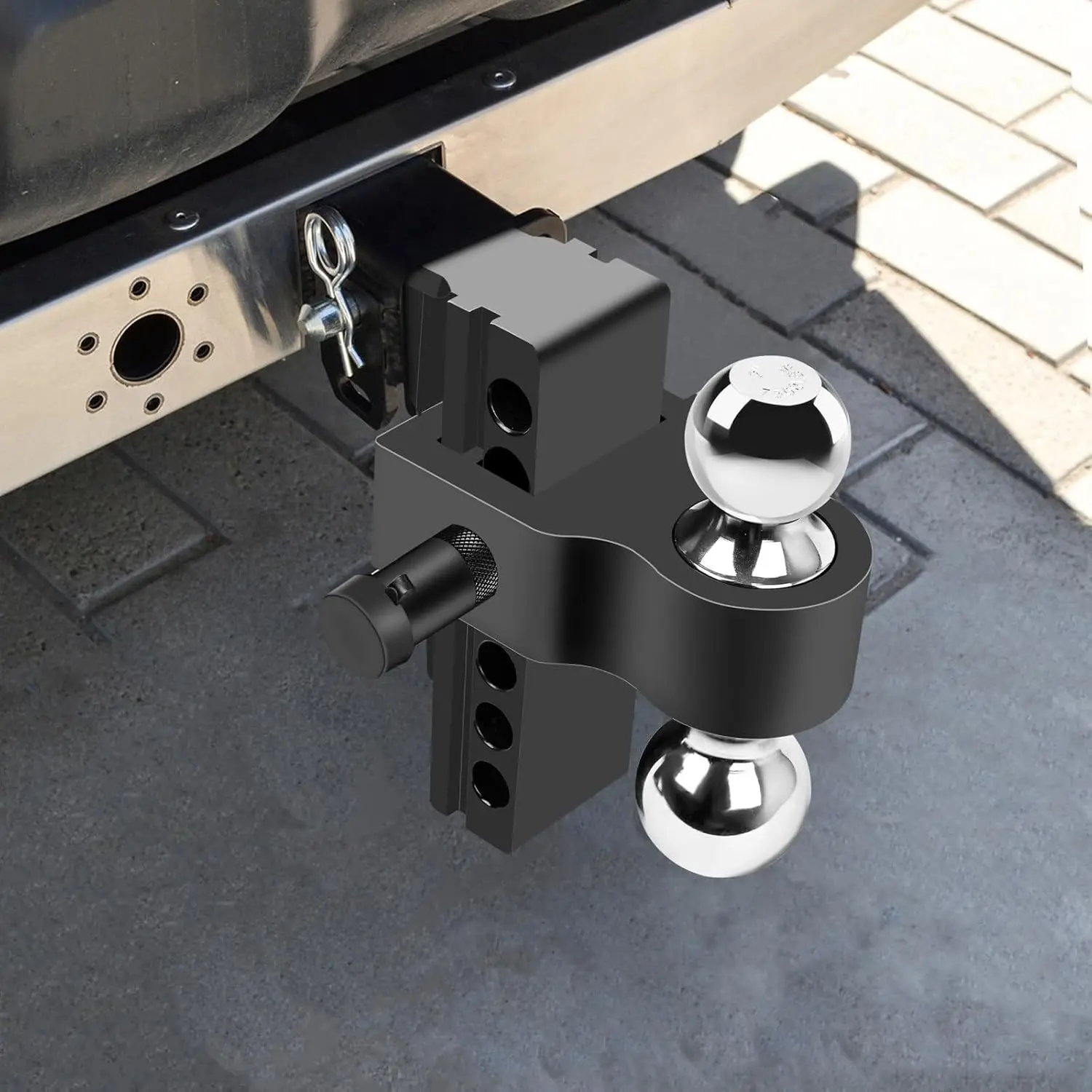 Heavy  2-Inch Aluminum Receiver Tow Hitch Adjustable Trailer Hitch with Lock Adjustable Ball Mount Hitch
