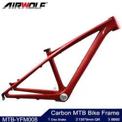 26er Carbon MTB Frame BB92 Carbon Bike Frame 26 Mountain Carbon Bicycle Frame 135*9mm Disc Brake Bike Frameset 14inch