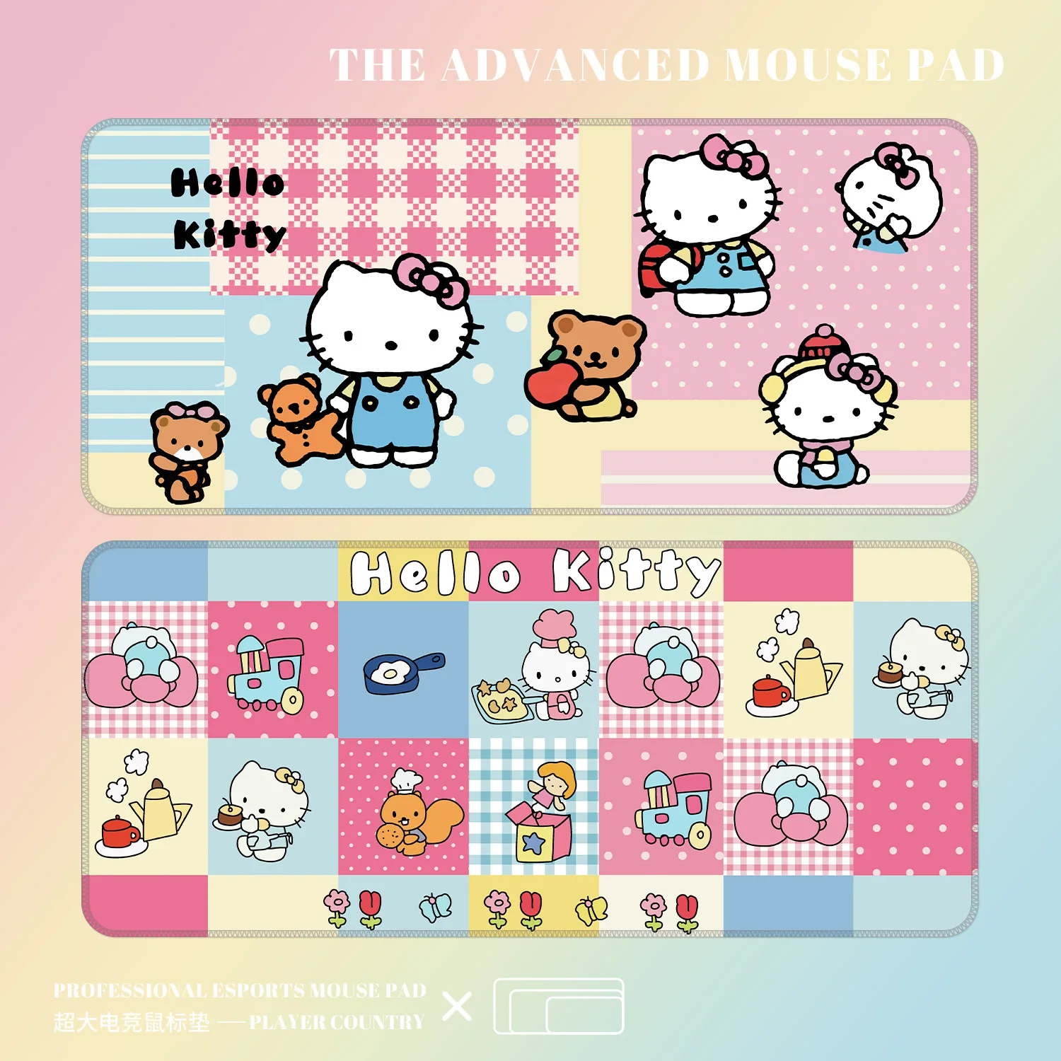 

Large Size Pink Hello Kitty Mouse Pad Kawaii Kitty Gaming Keyboard Mouse Pad Non-Slip Mouse Pads for Mac Laptop PC Computer
