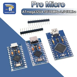 ミニタイプc usbプロマイクロ、モジュールと2行ピンヘッダレオナルドusb、インタフェースボード、ATmega32U4、5v、16、3.3v、8mhz