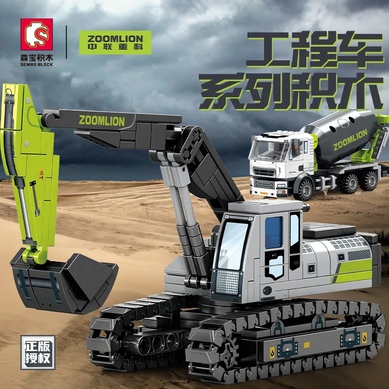 New Sembo 705100 Excavator Construction Vehicle Enginnerr Car Building Blocks Bricks   Birthday Toys For Kids Models Gift