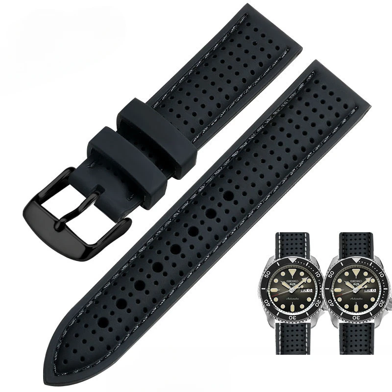 Silicone Watchband Men for Replace Original Tourbillon Superior Waterproof Sweatproof Rubber 20 22mm Anti-Allergy Watch Strap