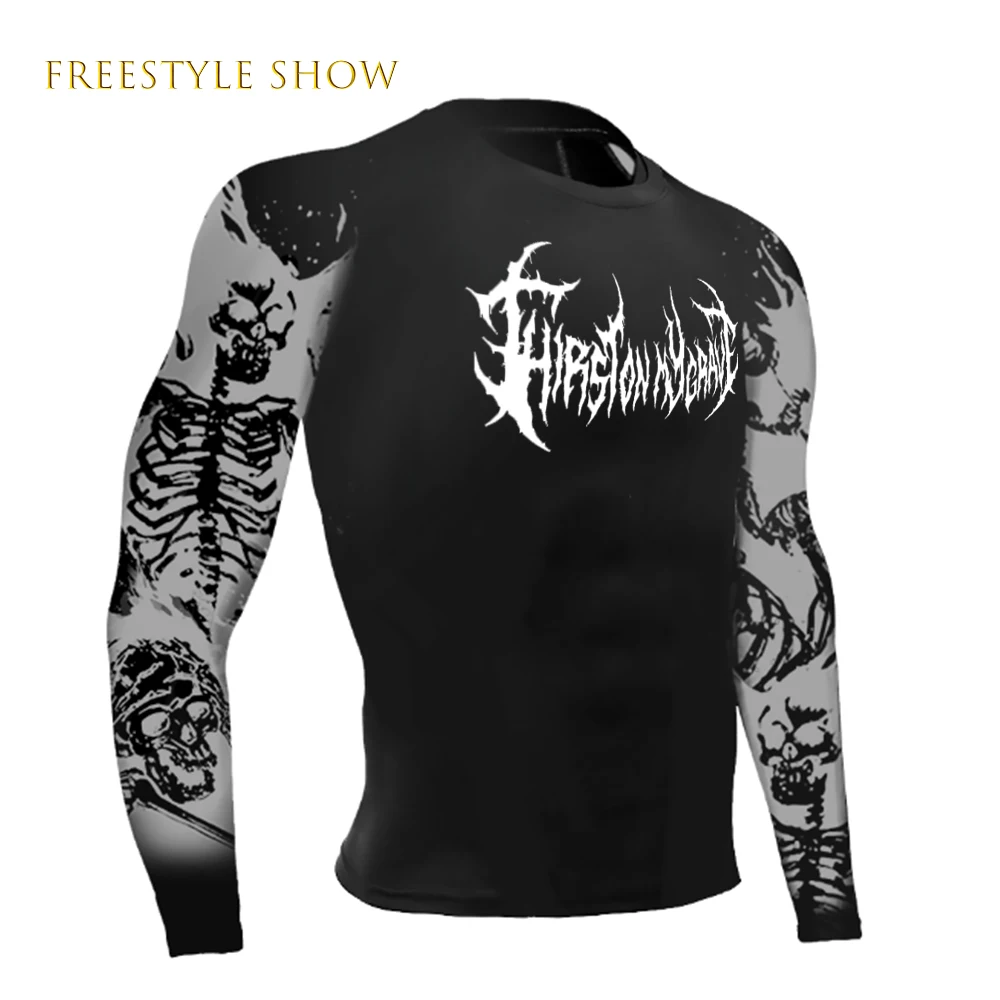 

Men's Compression TShirt Fitness 3D Print Muscle Shirt Long Sleeve Rash Guard Athletic SportsShort Tops Cool Dry Workout TShirt