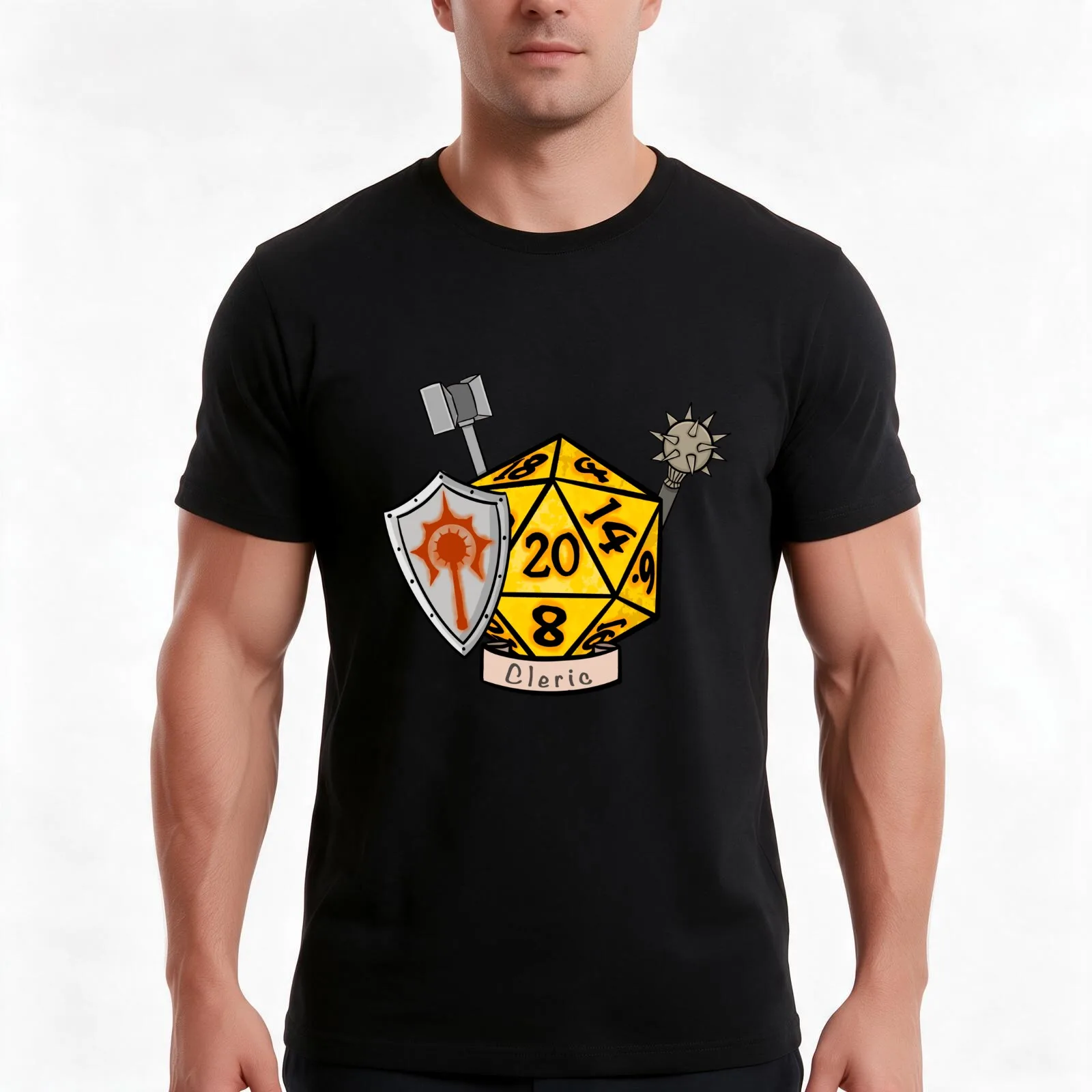 DnD D20 class cleric Men T Shirt t shirt man plain