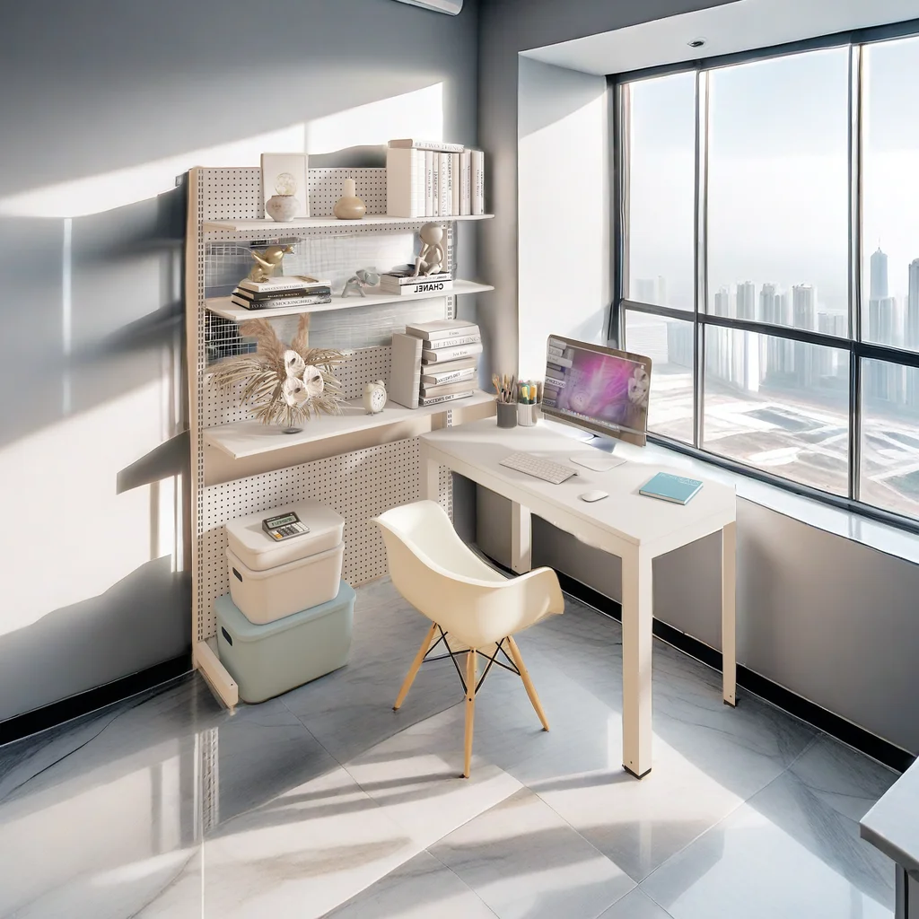 Computer desk girl Internet celebrity combination hole bookshelf rental room desk storage student floor shelf