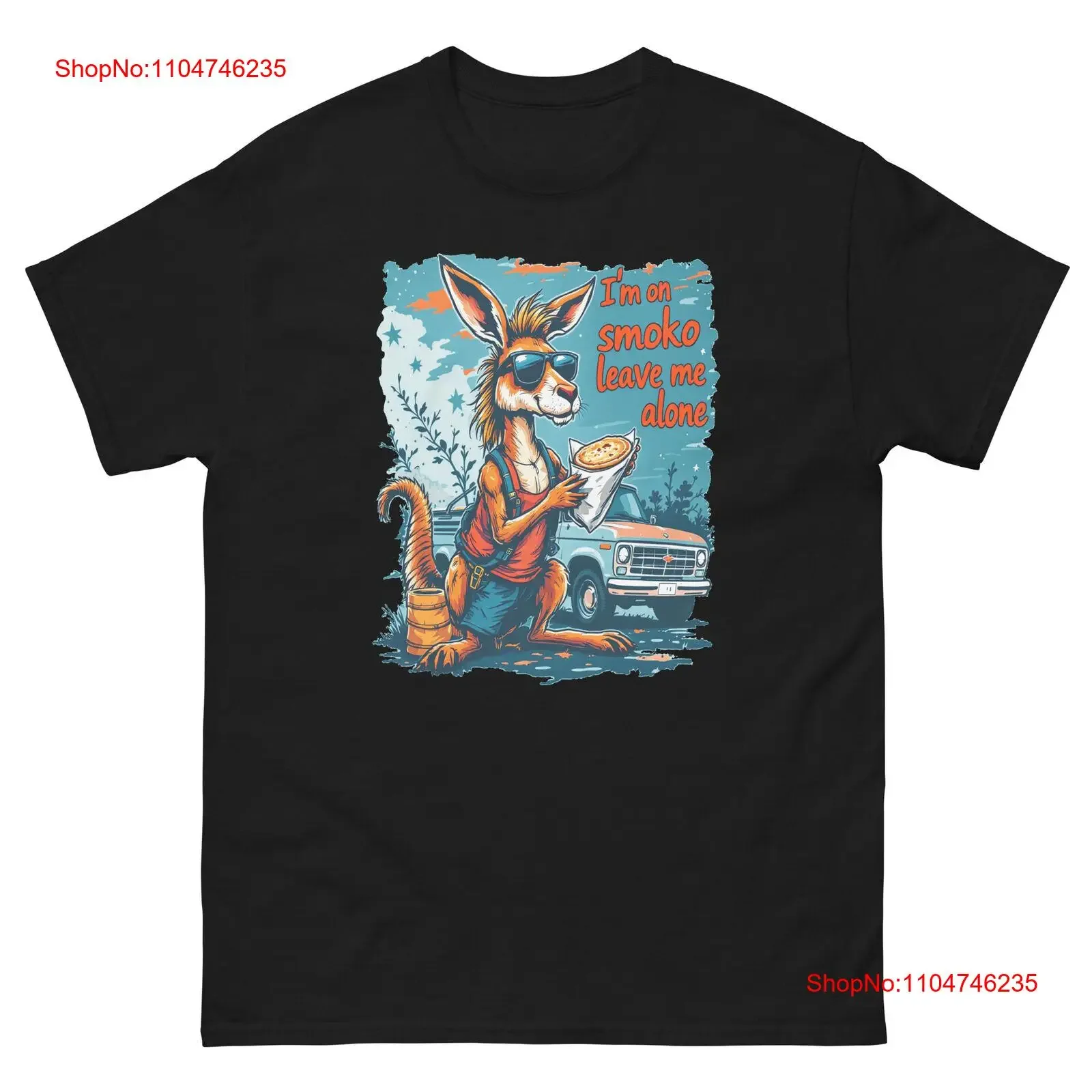 Camiseta divertida I'm On Smoko Kanagroo Outback Truck Pie, Top lavado vintage para uso diario, ropa de calle elegante y cómoda a la moda