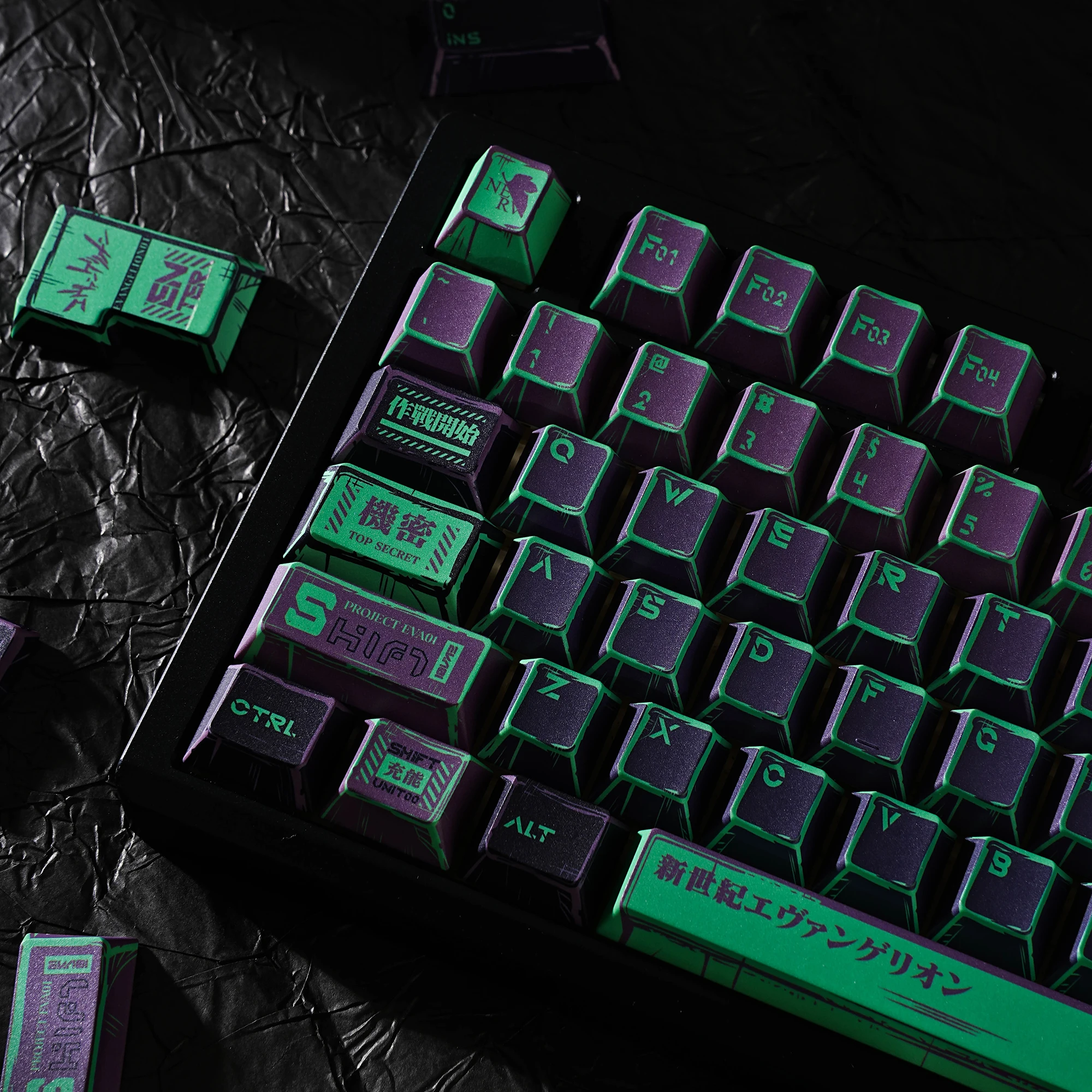 JCM EVA01 Keycaps German/Spanish/French/Russian/KoR Cherry Profile PBT 143 Keys Dye-Sub For Mechanical Keyboard Comic