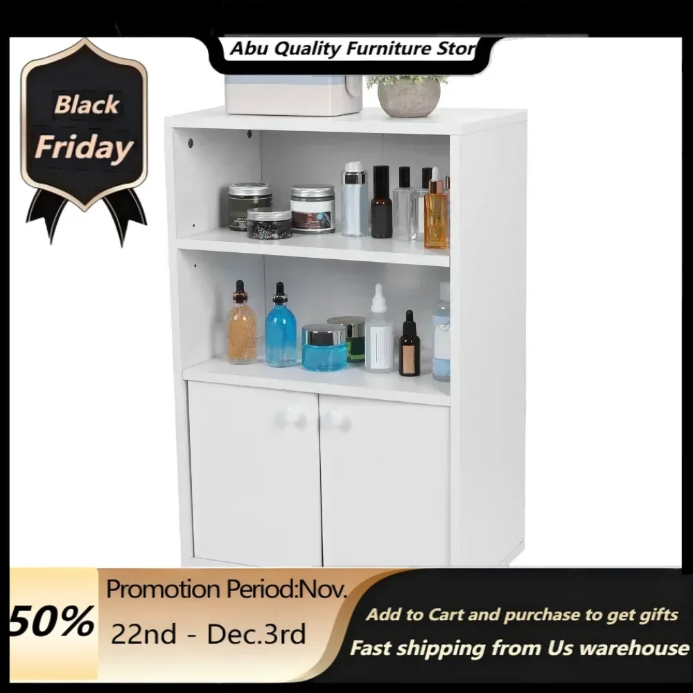 

Bathroom Cabinet Multifunction MDF Wood Floor Cabinet with 2 Shelf Home Furnitures,18.9x11.8x31.5in,Bathroom Cabinet