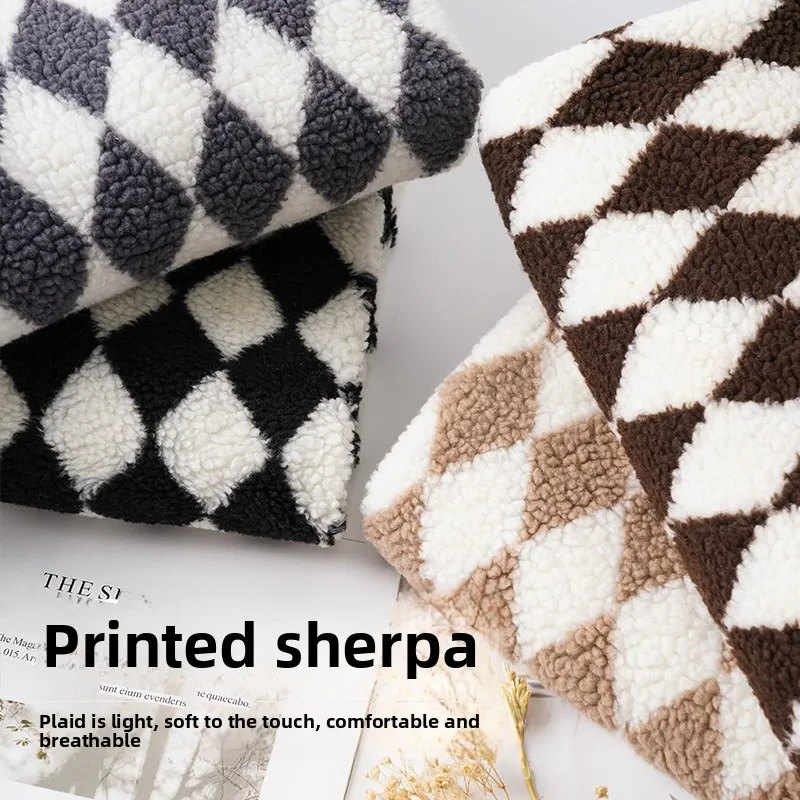 

Thicken Printied Plush Soft Warm Fabric for Hat Doll Hoodie Coat Clothing Handmade Diy Cloth Per Meter Sewing Material