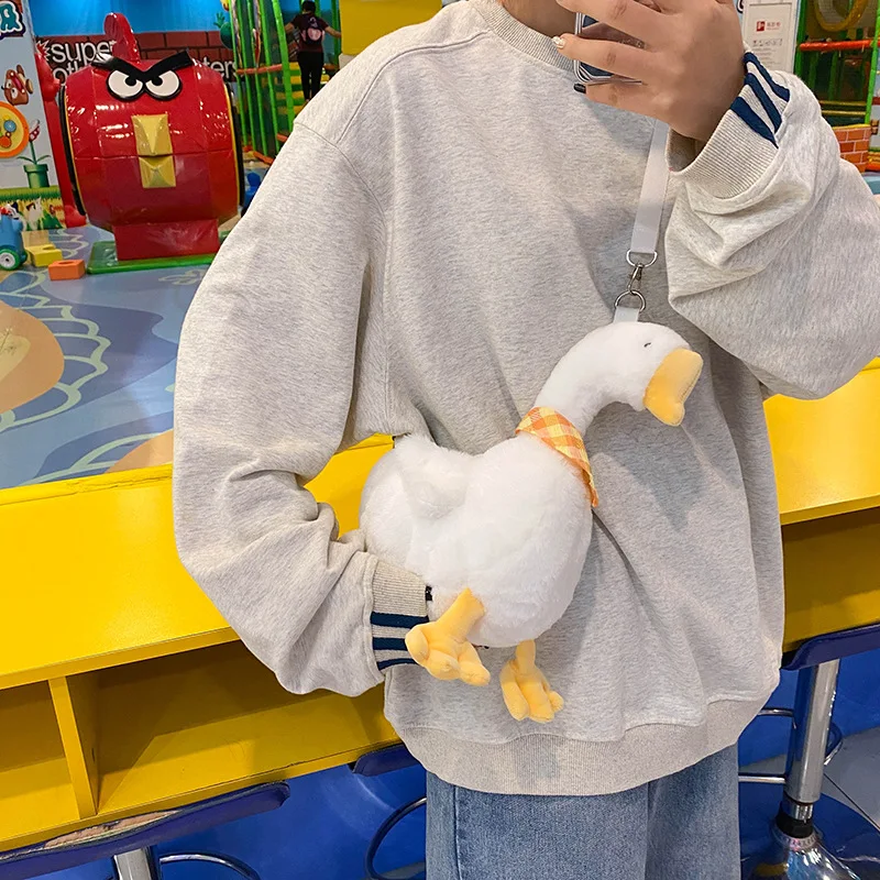 Cute Plush Duck Crossbody Bag Soft Lightweight Children's Stuffed Ducks Bag Cartoon Ducks Shoulder Bag For Kids Girls Gift