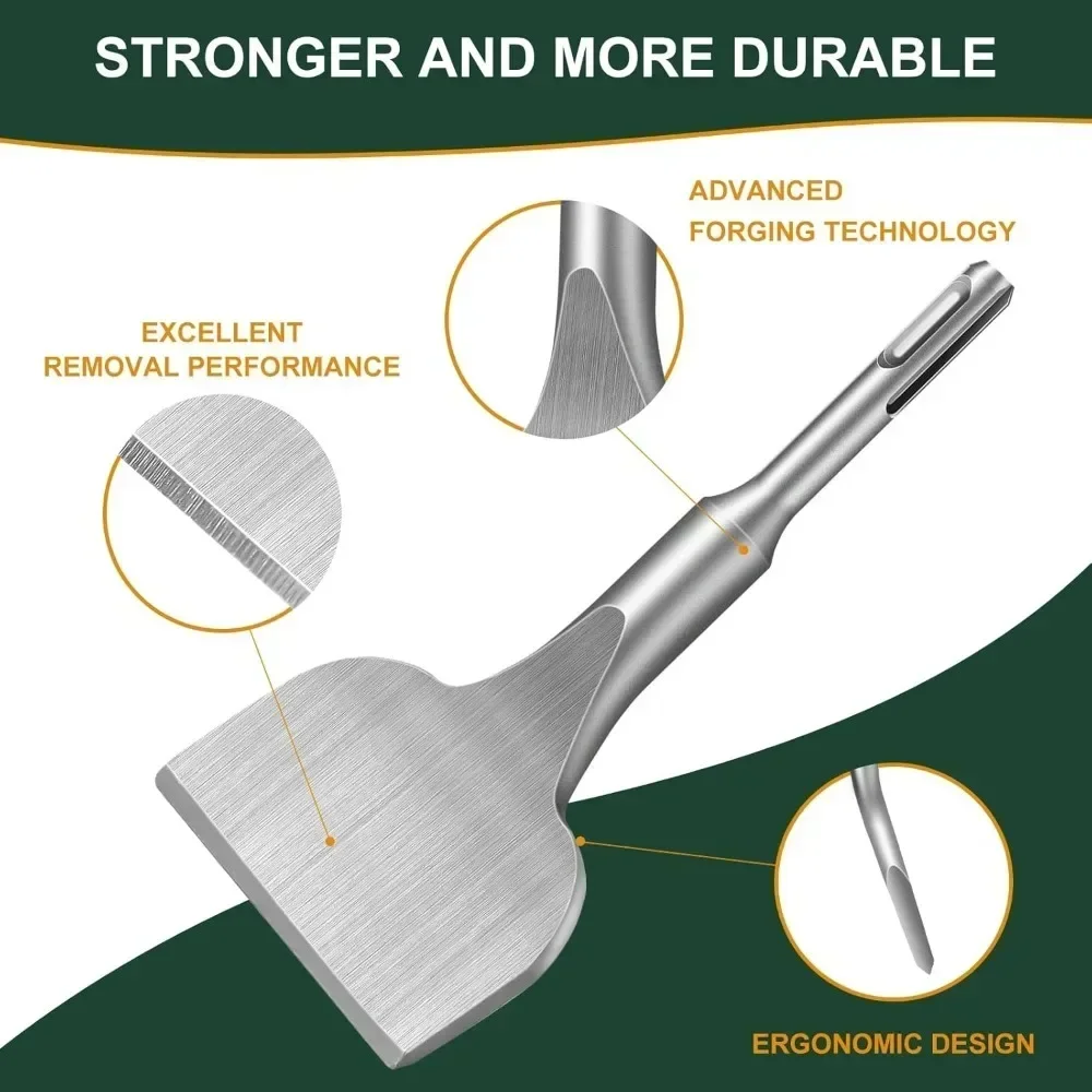 Tile Chisel SDS Plus, [17x165x75 Mm] 25° Bending,Professional Tile Chisel For All SDS Plus Impact Hammers And Electric Hammers