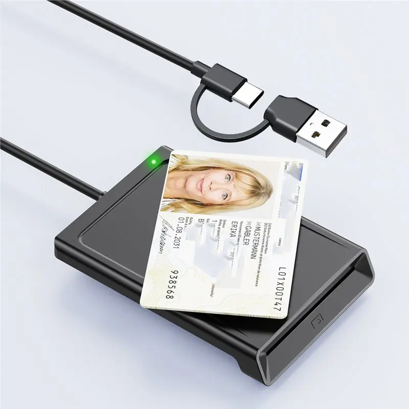 LXYB18B A25P USB PCSC Card Reader Writer, Dual-Interface 2-In-1 Smart Contact For Secure ID, Banking