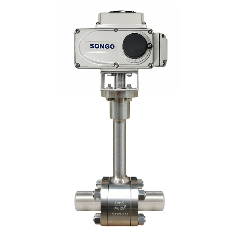 

DN40 24VDC UltraLow Temperature Forged SS316 Steel Extended Stem Socket Weld Electric Cryogenic Ball Valve For Liquid Methane