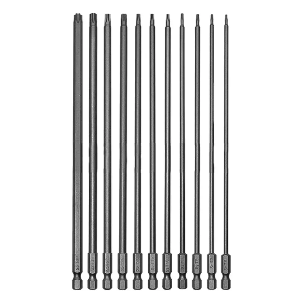 

11pcs 200mm 1/4 Hexagonal Handle Torx Screwdriver Bit Magnetic With Hole Hex Shank For Electric Drill Power Tools Accessories