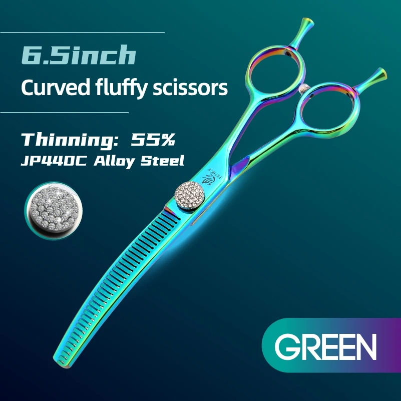 Fenice 7.25 inch Professional Curved Chunker Pet Grooming Scissors 7