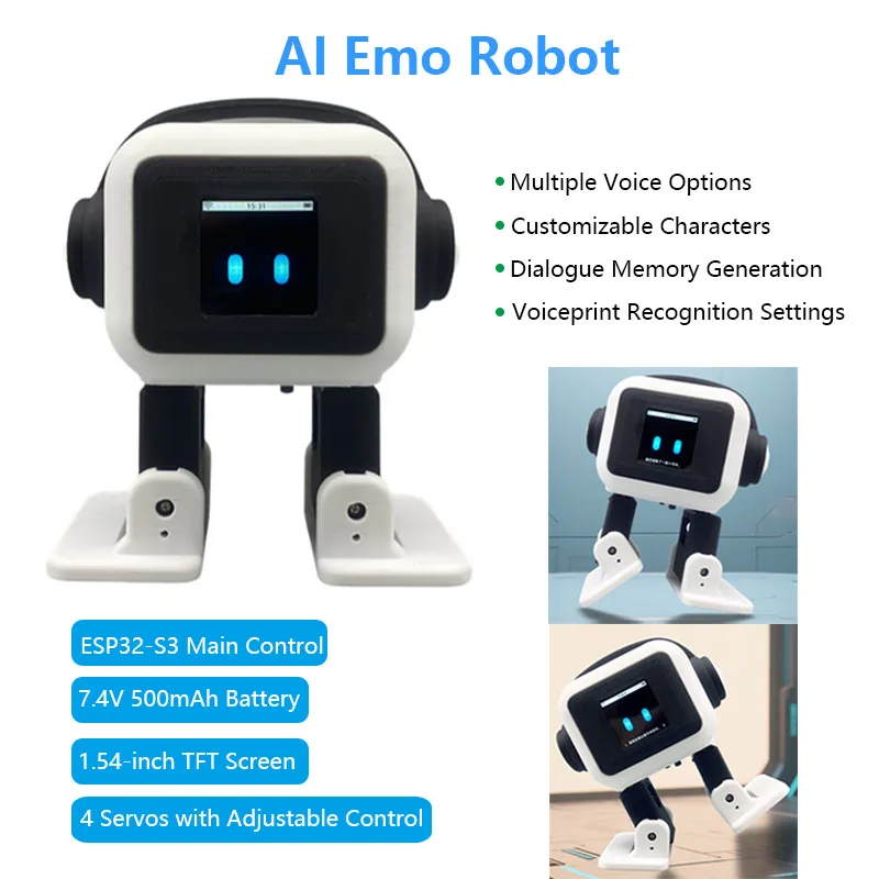 AI Communication Intelligent Robot Robot ESP32-S3 Smart Interactive Chatting and Dancing Desktop Emotion Robot For Kids Gift