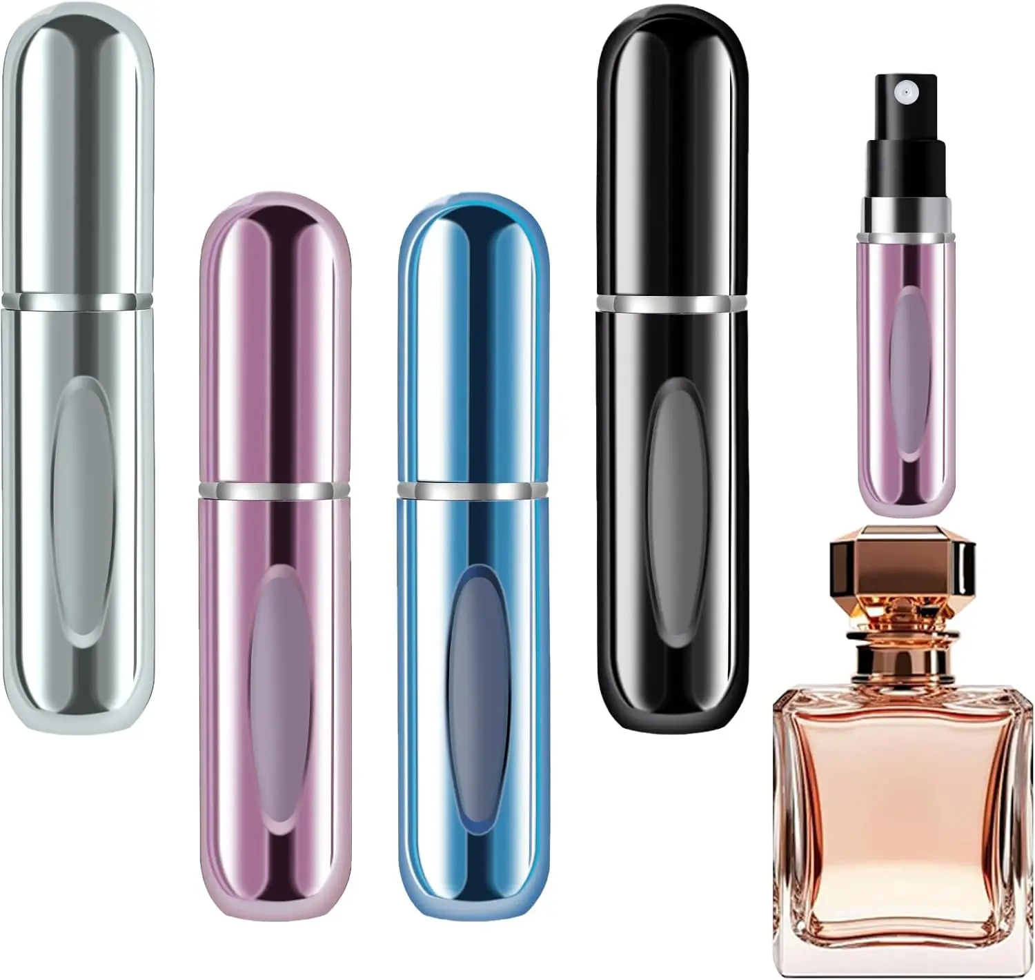 5ml /10ml 미니 휴대용 바닥 충전 펌프 향수병 샘플 향수 리필 가능 스프레이 병 빈 화장품 용기 세트
