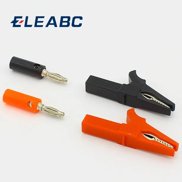 Zacisk krokodylkowy 55 mm + wtyczka bananowa, sonda testowa z zaciskami kablowymi z wtyczką bananową 4 mm