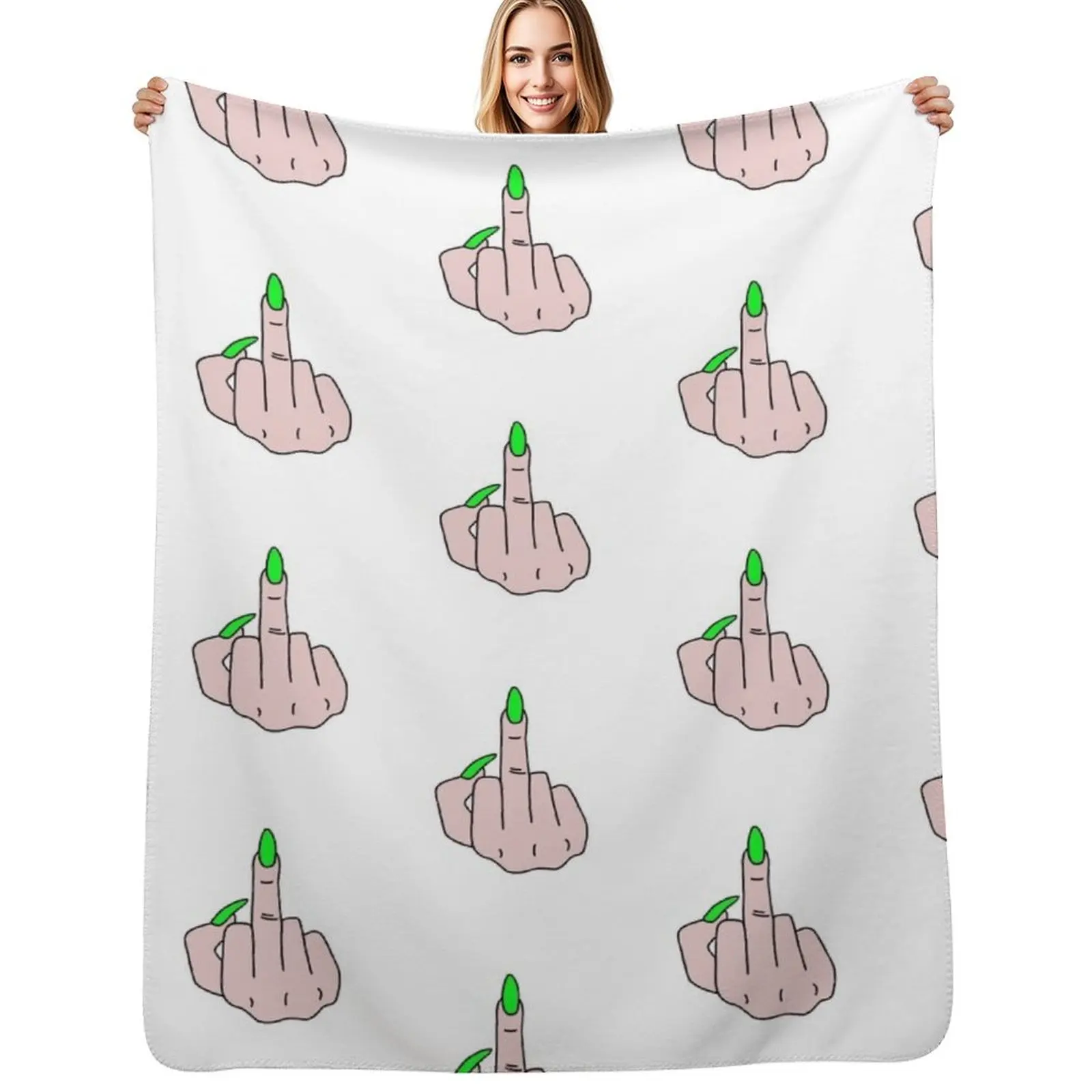 Middle finger Throw Blanket Beautifuls Quilt Hair Decorative Throw Soft Big Custom Blankets