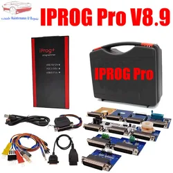 2024 Iprog Pro Full V89 with 7/11 Adapters Support Eeprom IMMO/KM/Radio /Airbag Reset Dashboard IPROG+ ECU Key Programmer Tool