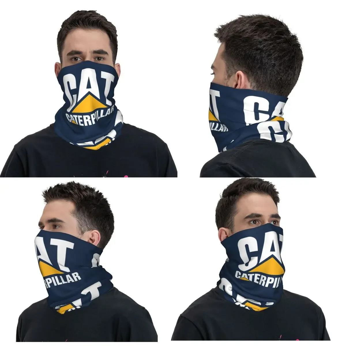 Cat-caterpillar Logo Bandana Neck Cover Printed Wrap Mask Scarf Multi-use Balaclava Outdoor Sports For Men Women Adult Washable