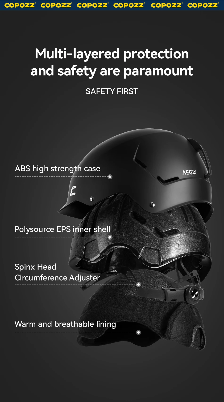 Copozz neues Upgrade Skihelm Männer Frauen Winter Anti-Impact-Sicherheit Snowboard helm Schnee Motorrad Ski Skateboard Helm – Detail 4