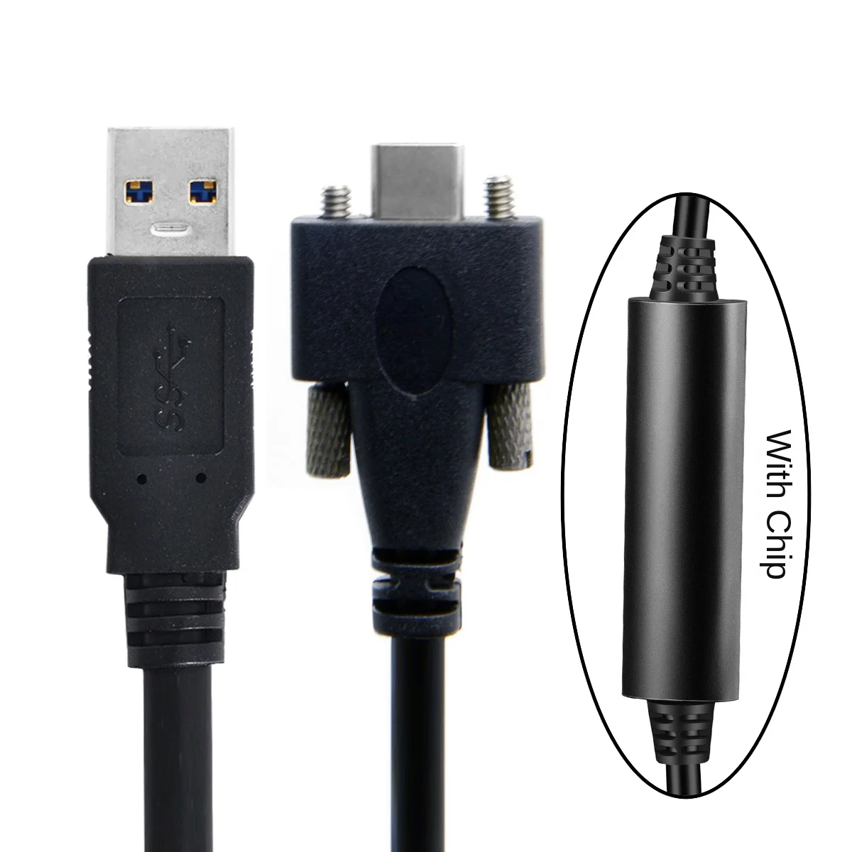 5M Lengthened 8 M with Double Screw Lock Usb3.1 Type-C to USB3.0 Work Camera Data Cable More secure transmission with chip