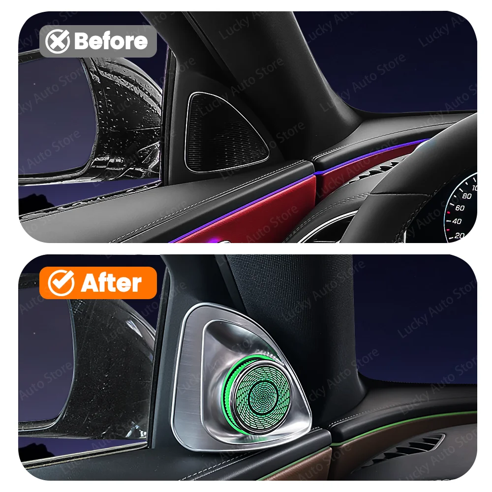 3/64 Colour 4D Tweeter Speaker Permanent Rotating For Mercedes Benz W205 W213 X253 W222 W206 W214 X254 W167 W238 C/E/S/CLA-Class