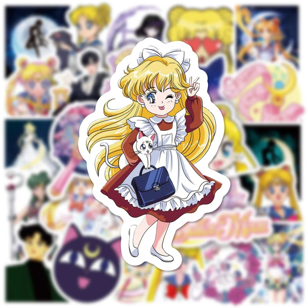 10/30/50pcs Cartoon Sailor Moon Stickers Anime Graffiti Sticker DIY Notebook Helmet Guitar Aesthetic Cute Girl Sticker Decal Toy