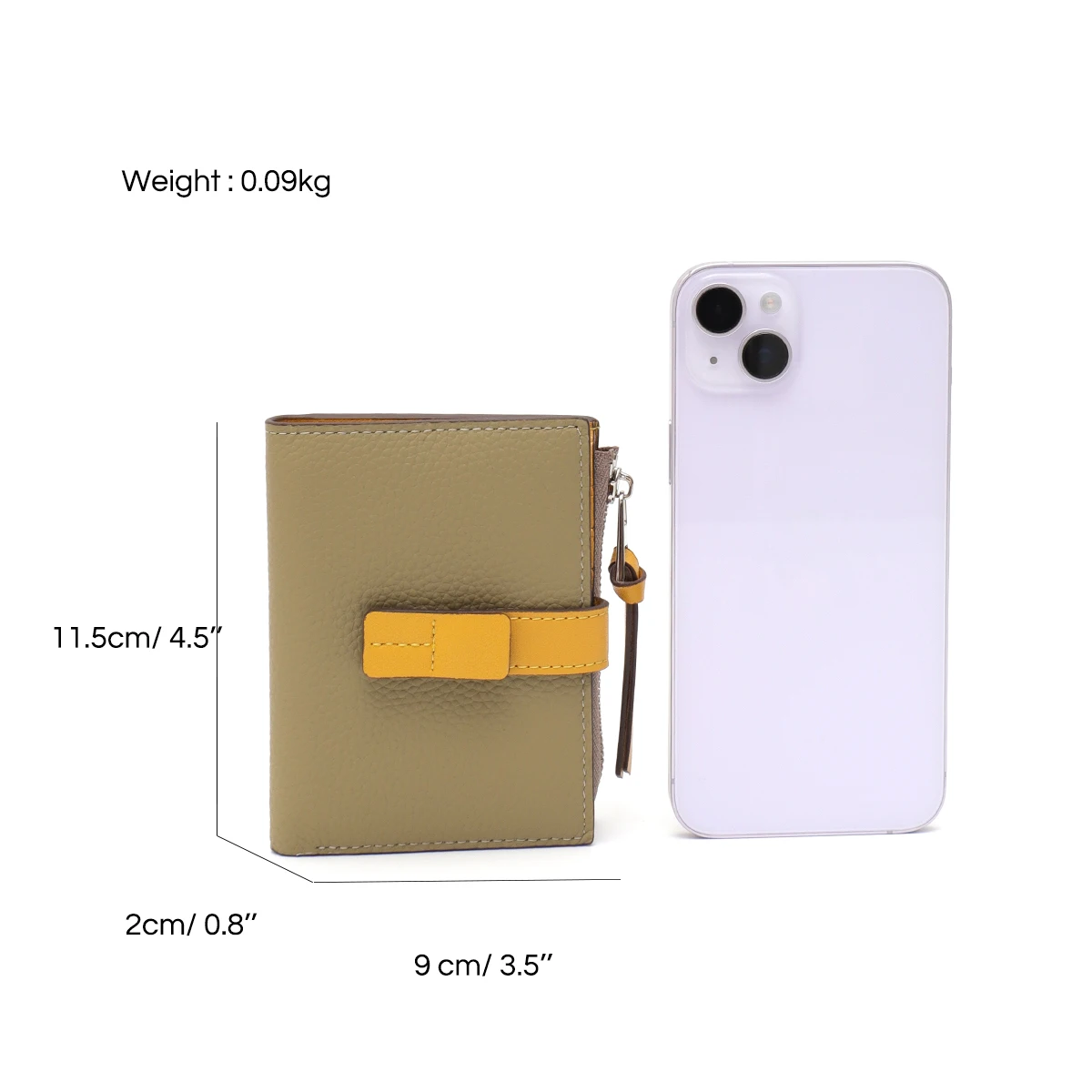 SC Women Fashion Real Leather Bifold Short Wallet Contrast Color Multi Pockets Card Holder Zip Pocket Cash Slot Coin Purse Daily