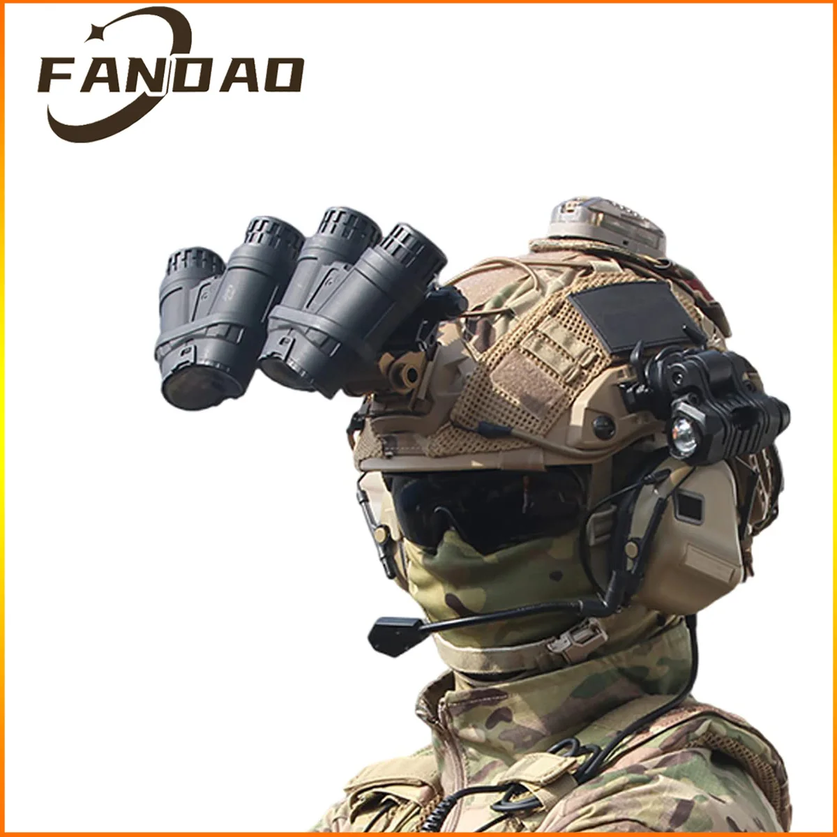 

FDANDAO Tactical FAST Airsoft Helmet Set Paintball Helmet with NoiseCancelling Headset Goggles Battery Pouch for Outdoor Hunting