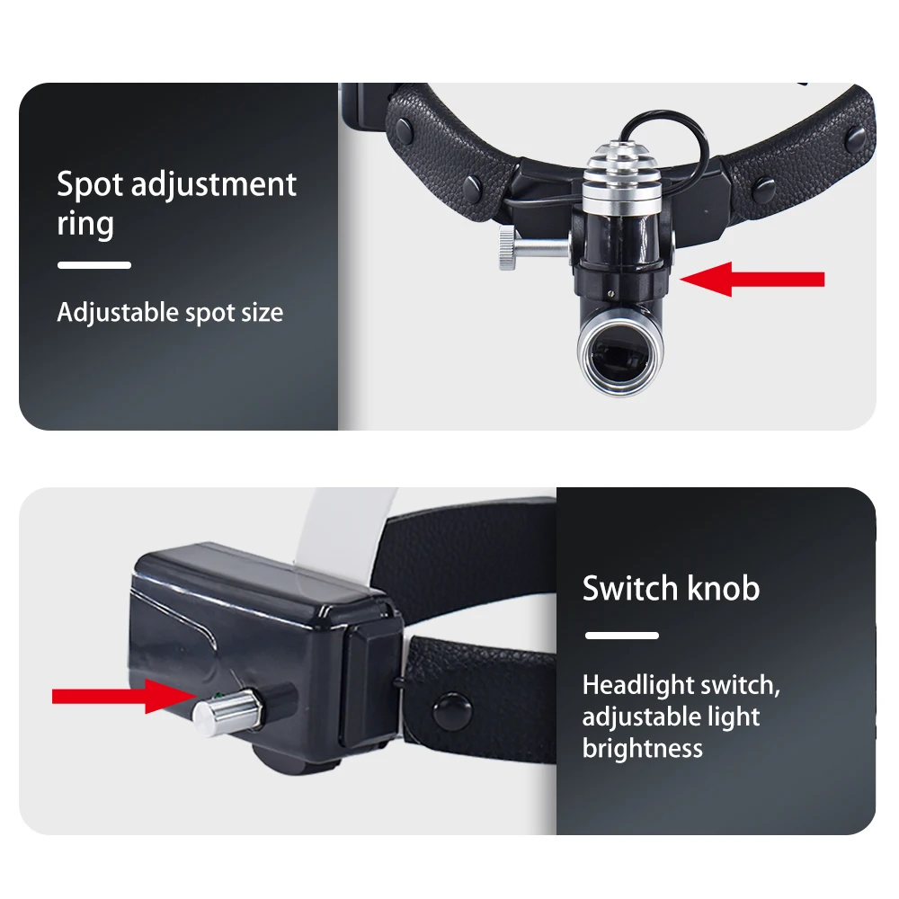Dental 5W LED Head Light Lamp for Binocular Loupes Brightness Spot Adjustable Dentistry Lab Headlamp Surgical Headlight