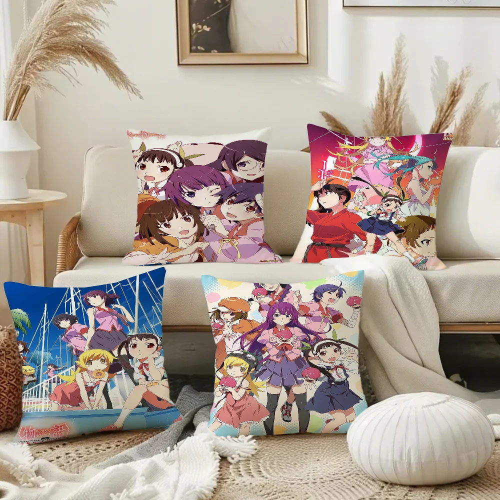

Анимационный мультфильм MONOGATARI Series OFF MONSTER сезон наволочка квадратный диван с узором удобная подушка подходит