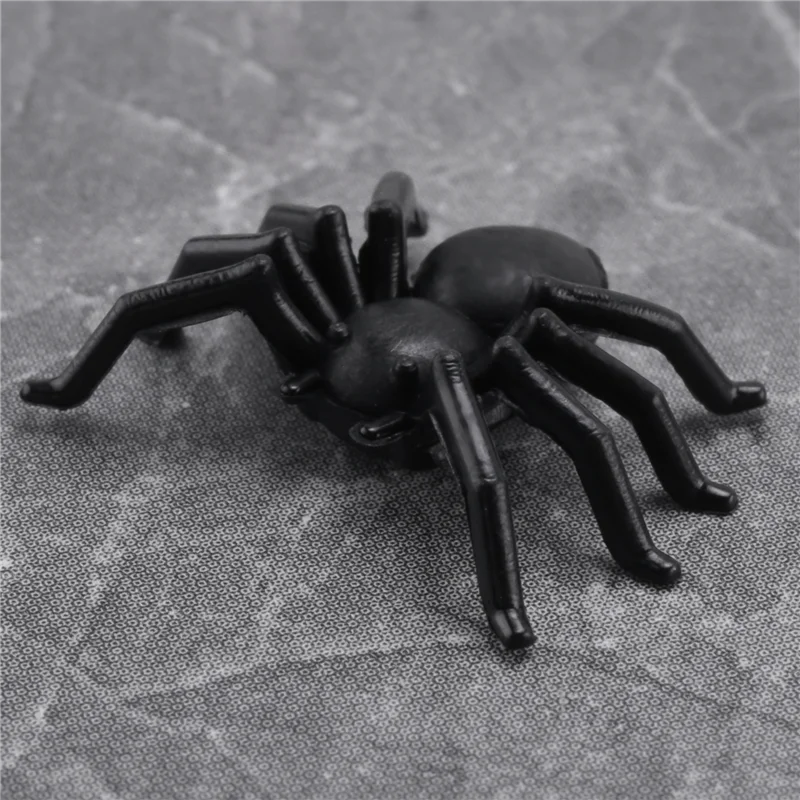 -A15I 50X Plastic Black Spider Trick Toy Halloween Haunted House Prop Decor