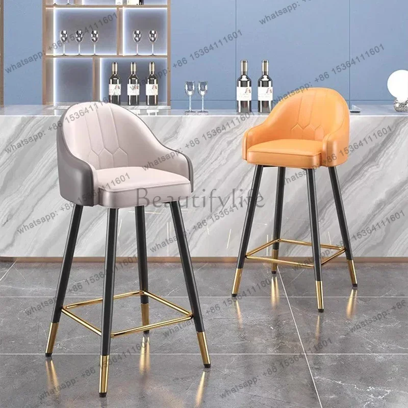 Factory Direct Sales Modern High Stool Bar Chairs Luxury Restaurant Nordic Reception Bar Chairs Adjustable Italian Design Bar Fu