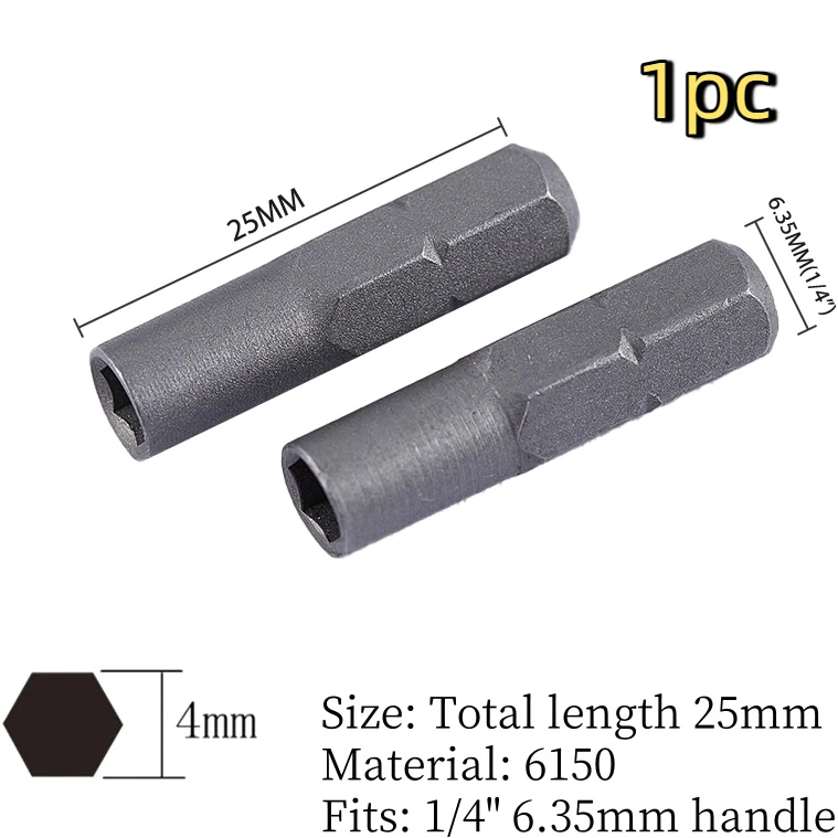 Micro Bit Socket Adaptor Holder 1pc 6.35mm 1/4
