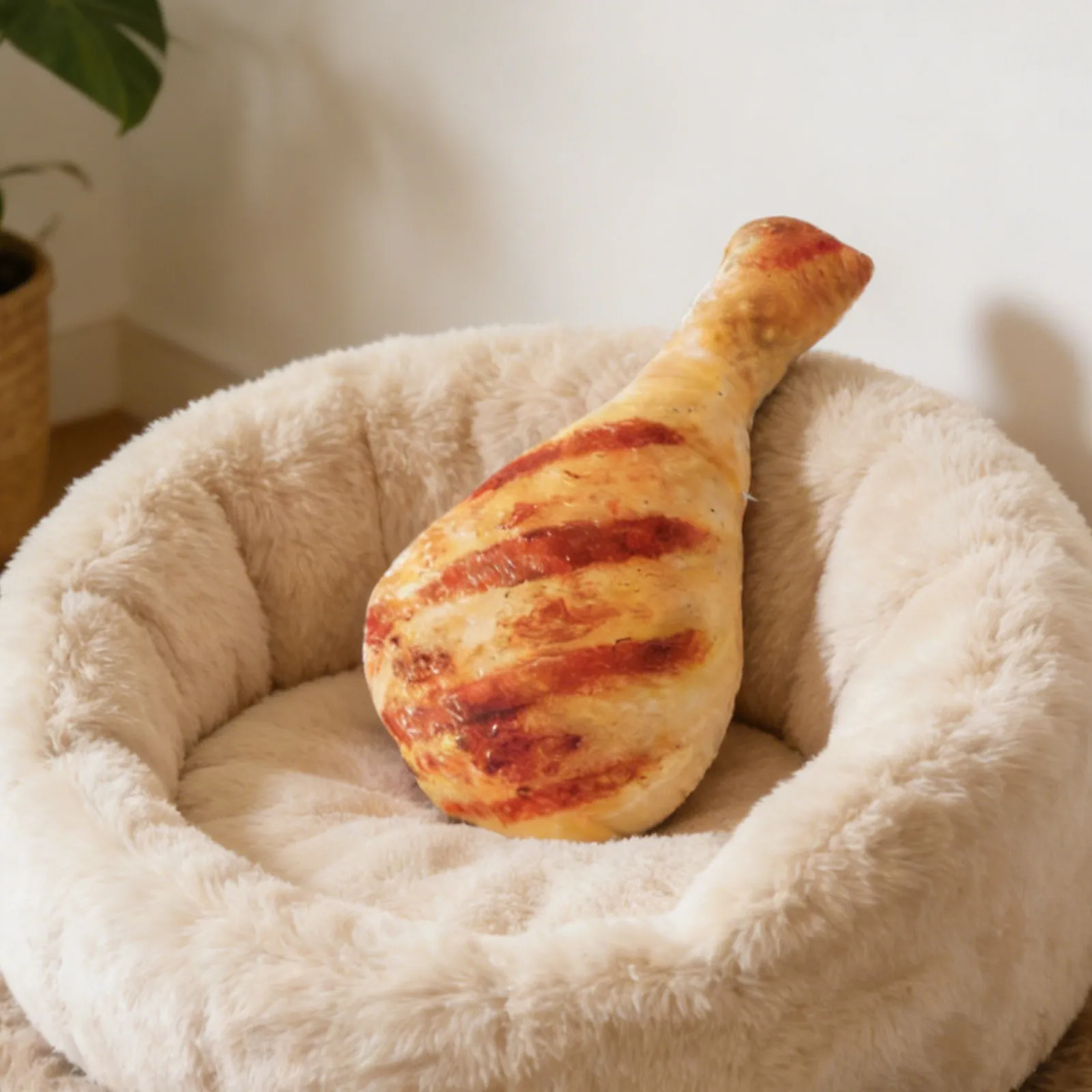 Realistyczna poduszka 3D w kształcie kurzej nogi - miękka, wypchana poduszka do dekoracji domu i biura, zabawna poduszka w kształcie jedzenia dla komfortu w łóżku i na kanapie.