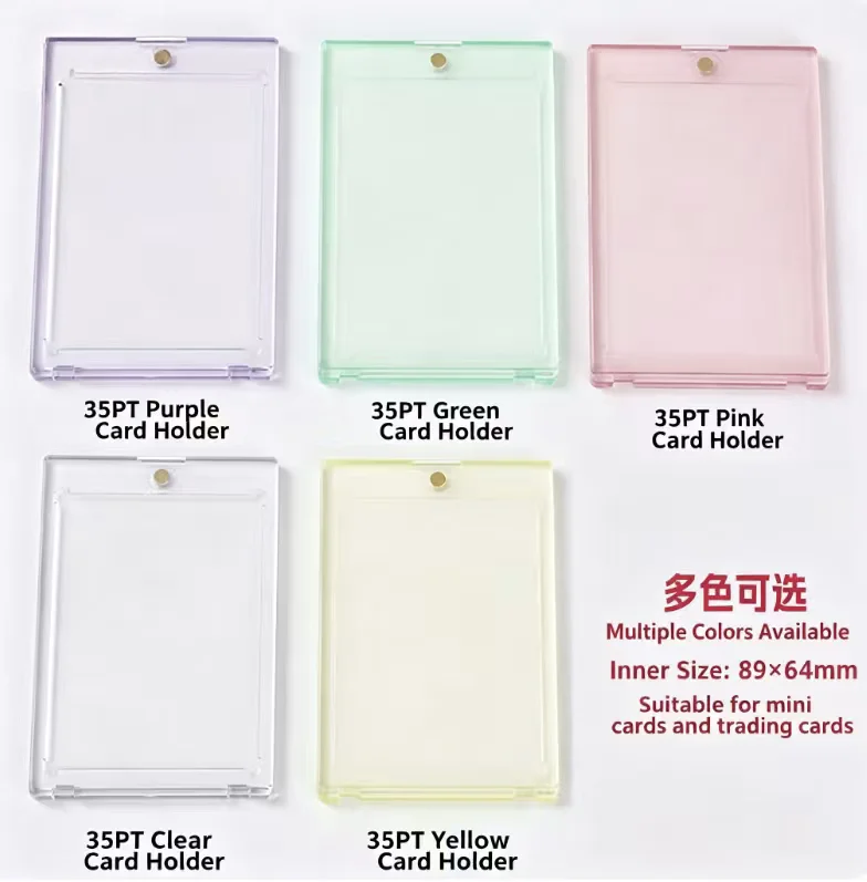 100 Pcs Premium Polished Acrylic Trading Card Display Holder, Single-Layer Dustproof Desktop Case, Customizable & Durable
