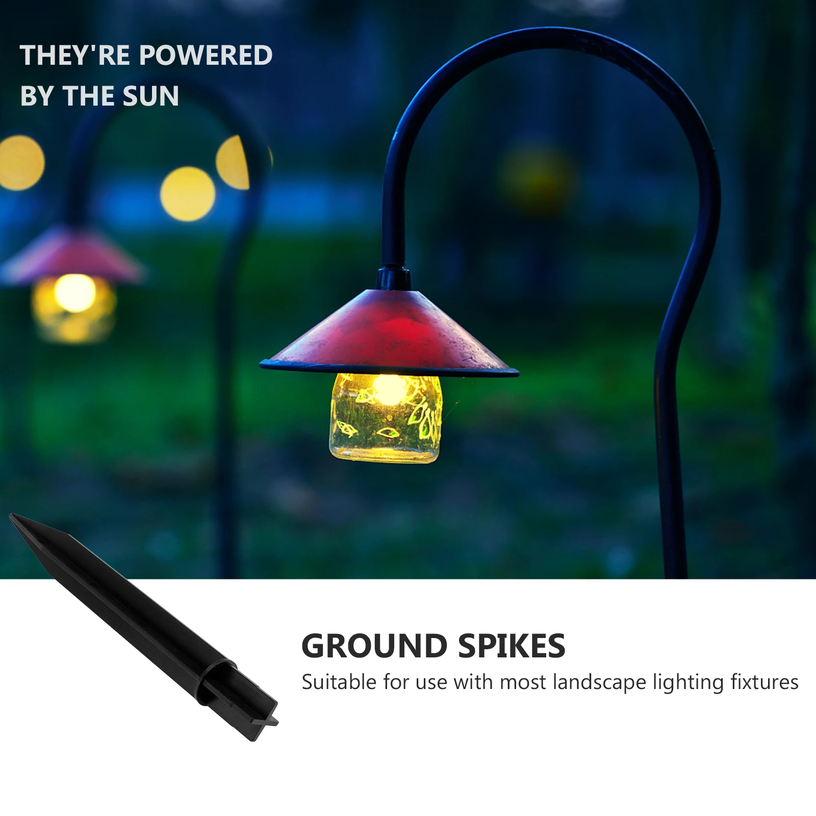 

5pcs Solar Black Durable Lawn Lamp Ground Plug Lawn Lamp Ground Plug Spikes Holder Spike Light Landscape Spike Garden Home