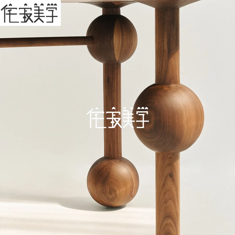 Special-shaped niche post-modern design taste retro Nordic style long log desk