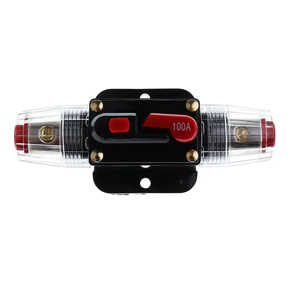 Automotive Circuit Breaker Fuse Block 12v 24v Manual Override Inline Panel Mount for Car Audio Video Power Installation