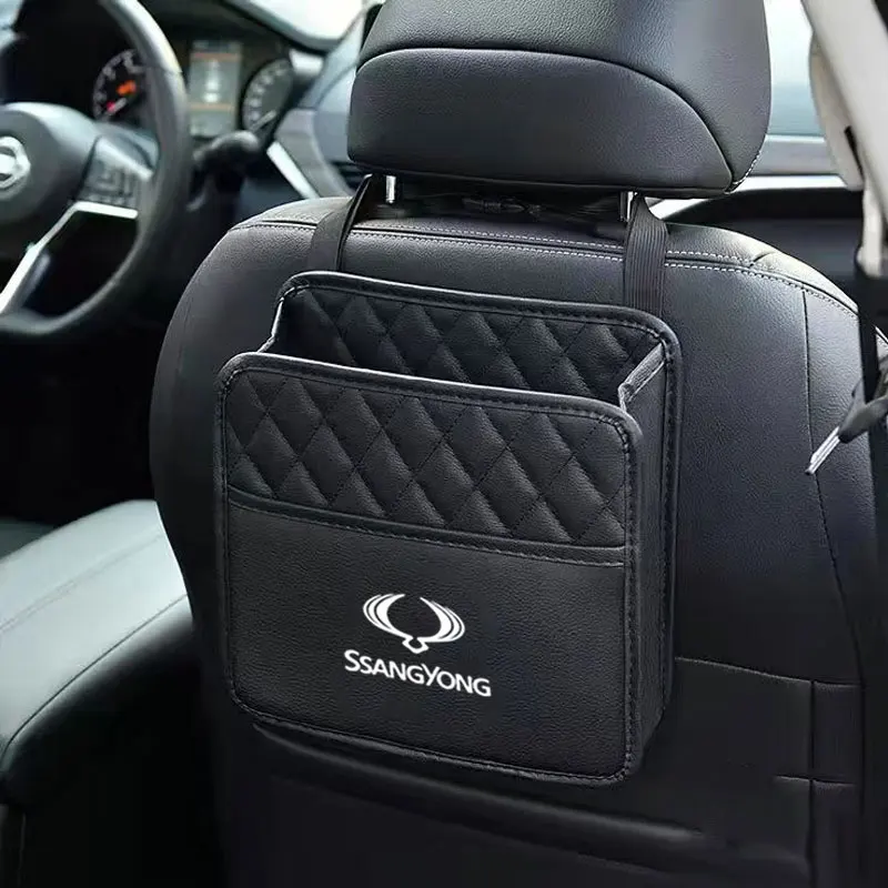 Car Back Seat Organizer Storage Bag for Ssangyong Actyon Rexton Korando Rodius Kyron Tivoli Musso XLV Stavic Turismo Accessories