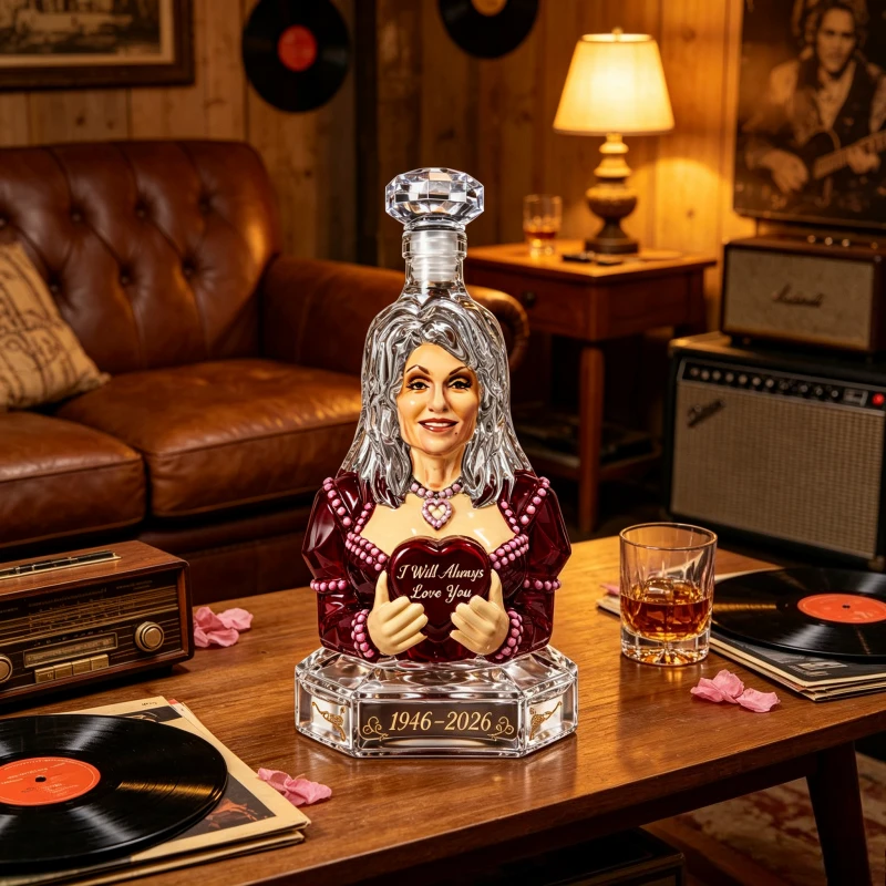 Dolly Parton Commemorative Wine Decanter I Will Always Love You Sculpture Art Bottle for Whiskey Brandy Red Wine Home Bar Decor
